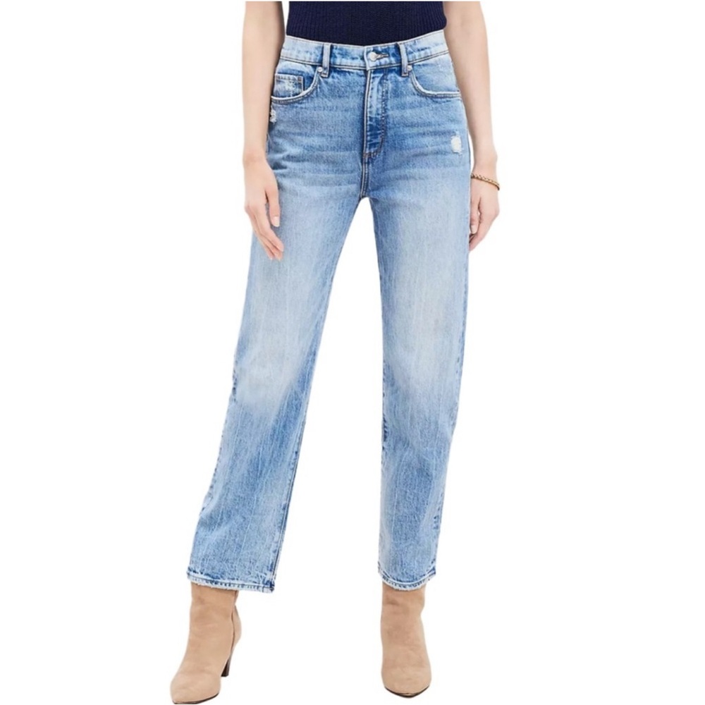 NWOT LOFT High Rise Straight Jeans in Light Vintage Indigo Wash